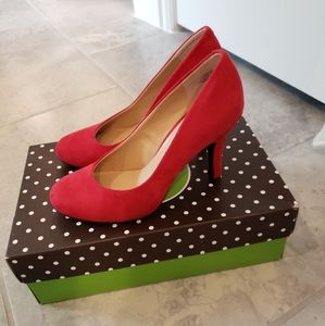 Kelly & Katie Red Suade Heels